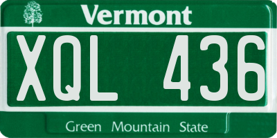 VT license plate XQL436