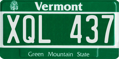 VT license plate XQL437