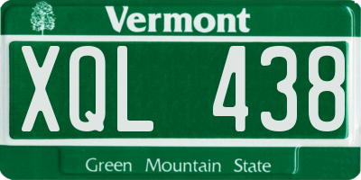 VT license plate XQL438