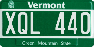 VT license plate XQL440