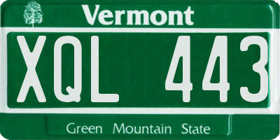 VT license plate XQL443