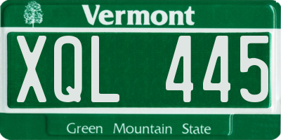 VT license plate XQL445