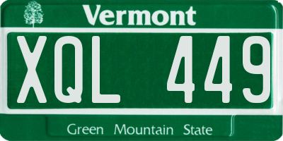 VT license plate XQL449