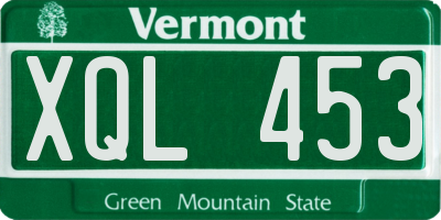 VT license plate XQL453