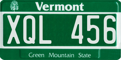 VT license plate XQL456