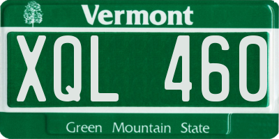 VT license plate XQL460