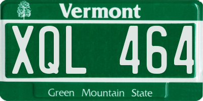 VT license plate XQL464
