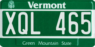 VT license plate XQL465