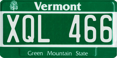 VT license plate XQL466