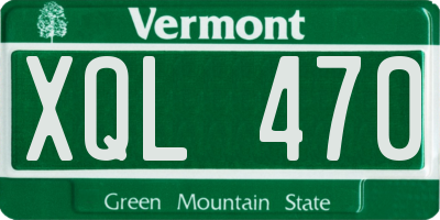 VT license plate XQL470