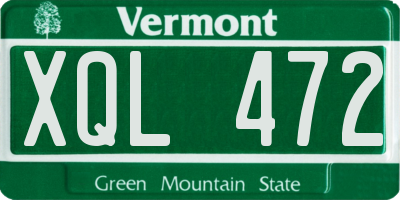 VT license plate XQL472