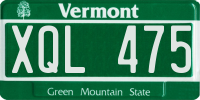 VT license plate XQL475