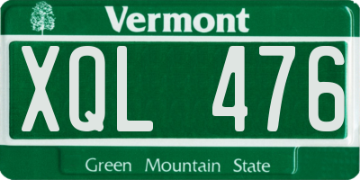 VT license plate XQL476