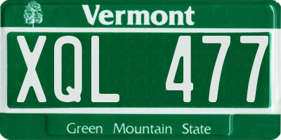 VT license plate XQL477