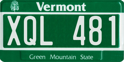 VT license plate XQL481