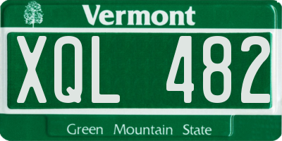 VT license plate XQL482