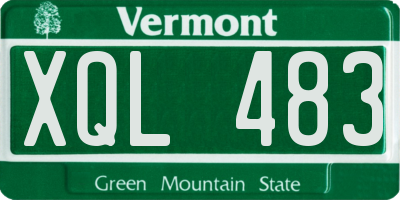 VT license plate XQL483