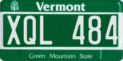 VT license plate XQL484