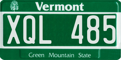 VT license plate XQL485