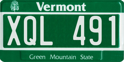 VT license plate XQL491