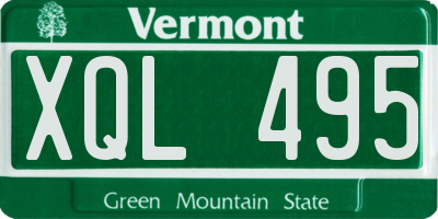 VT license plate XQL495