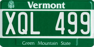 VT license plate XQL499