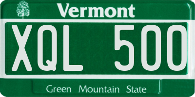 VT license plate XQL500
