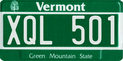 VT license plate XQL501