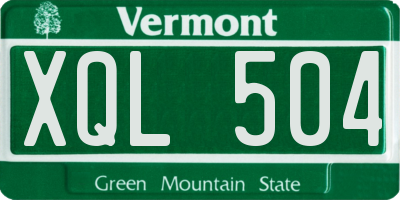 VT license plate XQL504
