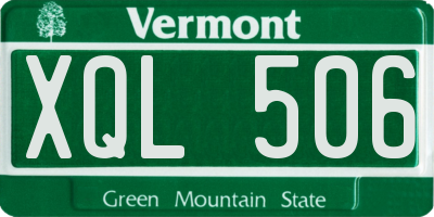 VT license plate XQL506