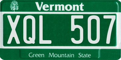 VT license plate XQL507