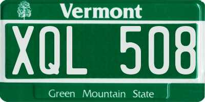 VT license plate XQL508