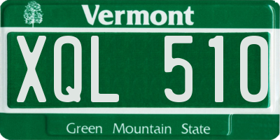 VT license plate XQL510