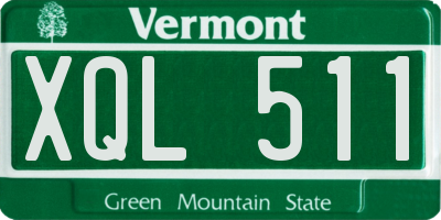VT license plate XQL511