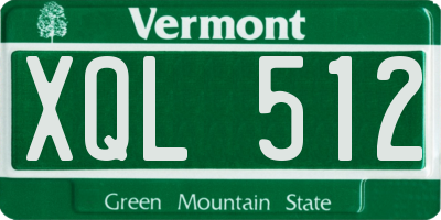 VT license plate XQL512