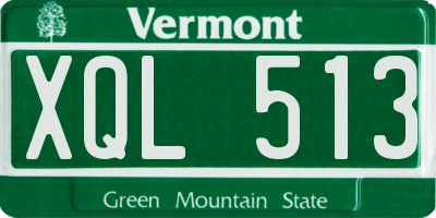 VT license plate XQL513