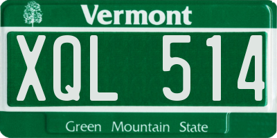 VT license plate XQL514