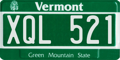 VT license plate XQL521