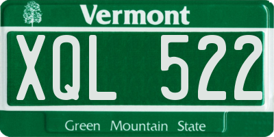 VT license plate XQL522
