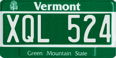 VT license plate XQL524