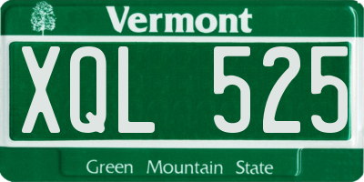 VT license plate XQL525