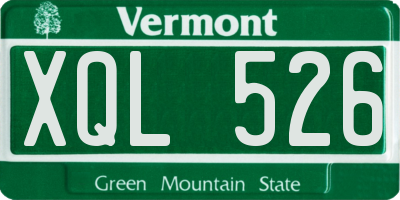 VT license plate XQL526