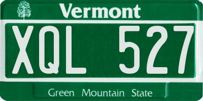 VT license plate XQL527