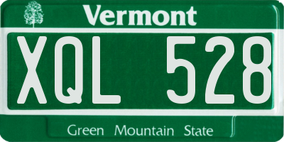 VT license plate XQL528