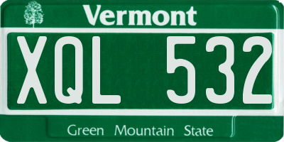 VT license plate XQL532