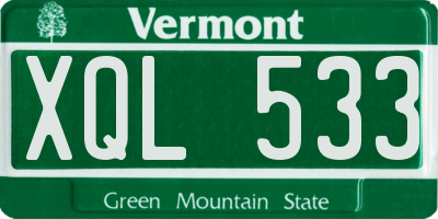 VT license plate XQL533