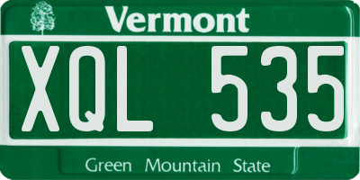 VT license plate XQL535