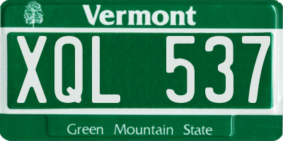 VT license plate XQL537