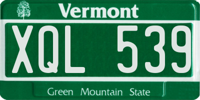 VT license plate XQL539