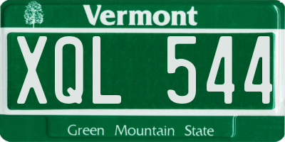 VT license plate XQL544